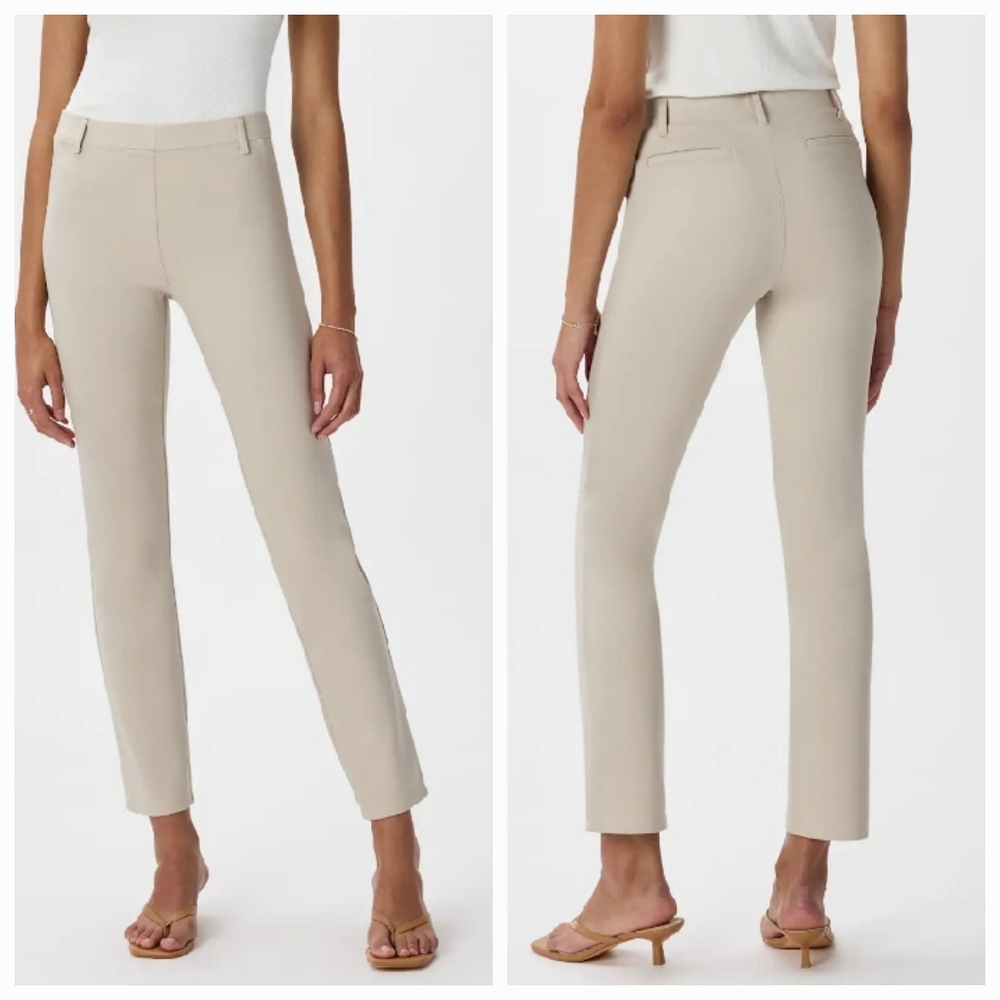 Quince Ultra Stretch Ponte Straight Leg Pants Ecru Size SP NEW